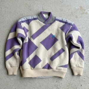 Vintage K2 Ski Geometric Color Block 100% Wool Fully Lined Sweater